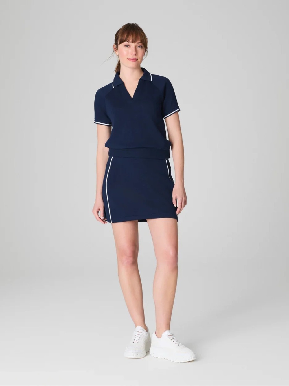 Spanx air pique skort Navy Side-Strip Mini Skirt - Women 2X NWT